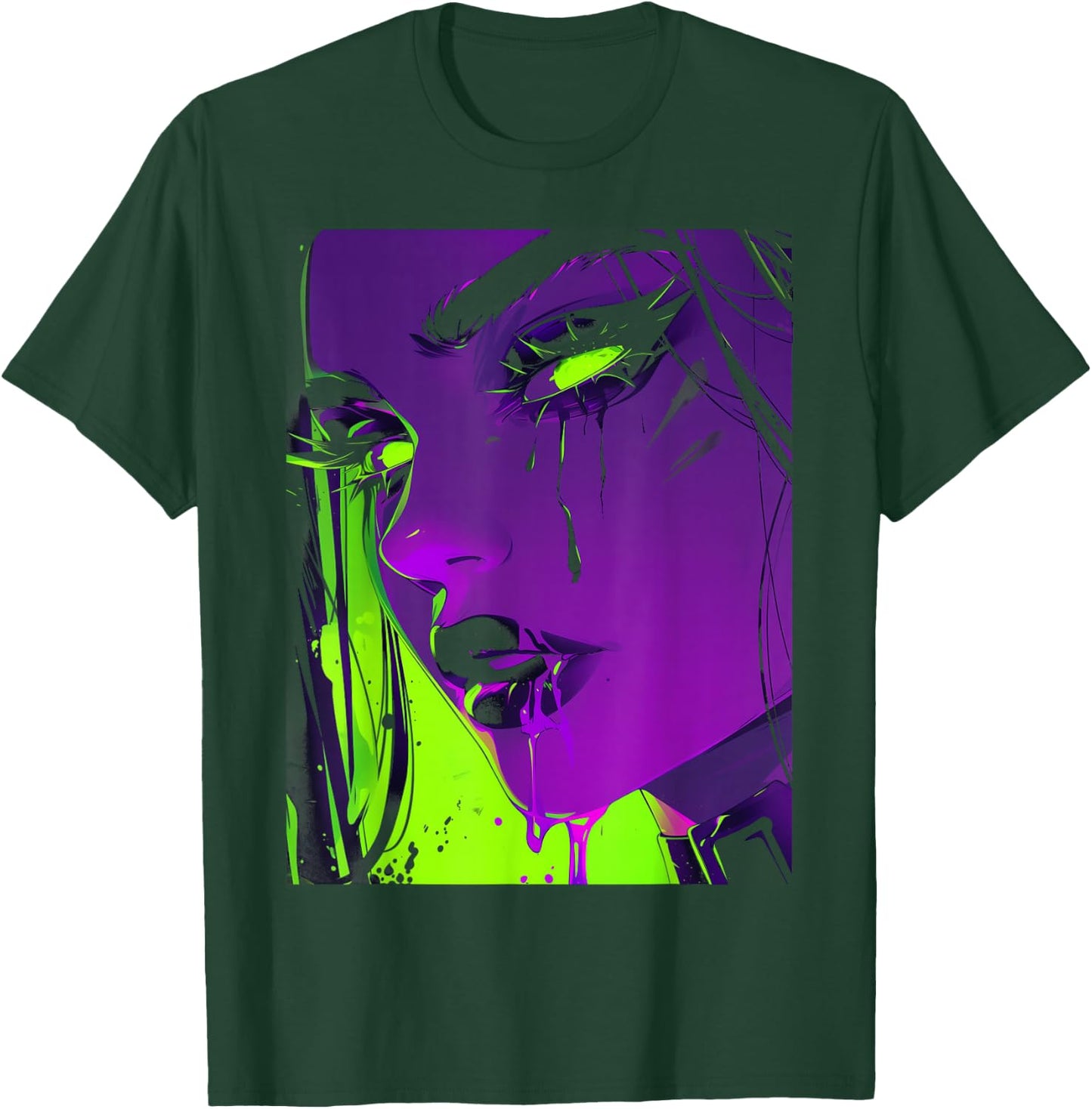 Cybergoth Cybercore Grunge Punk Goth Girl Alt Anime Manga T-Shirt - T-Shirt | Forest