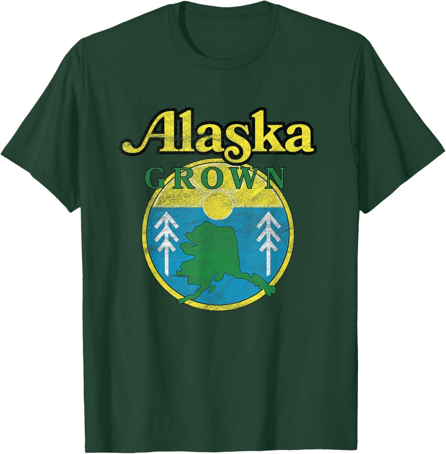 Vintage Retro Alaska Grown T-Shirt - T-Shirt | Forest