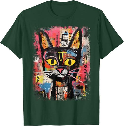 Y2K Streetwear Hip Hop Abstract Cat Pop Art Graffiti Cat