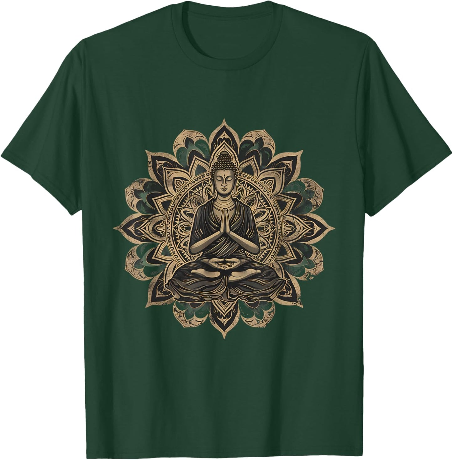 Meditation Zen Buddha Buddhist Hindu Mandala Spiritual T-Shirt - T-Shirt | Forest