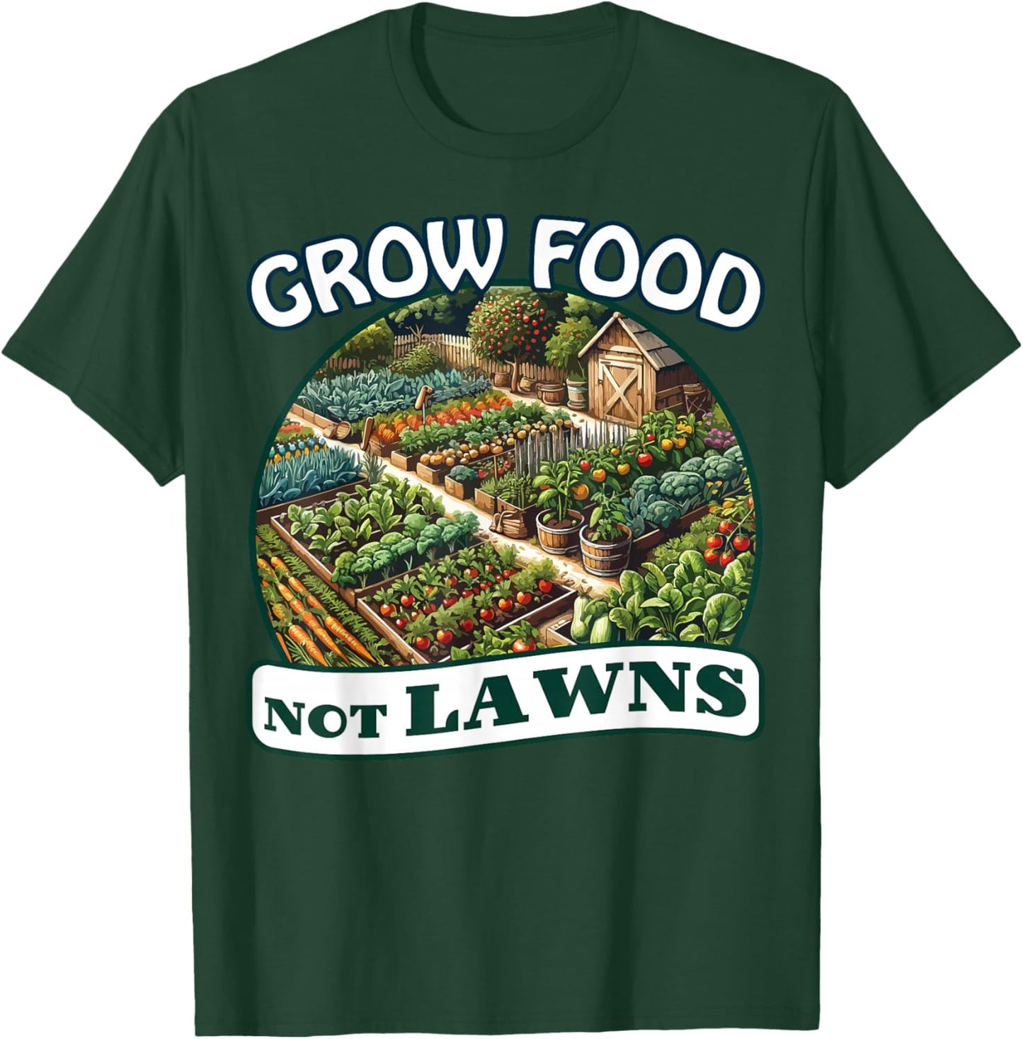 Grow Food Not Lawns Permaculture Food Forest T-Shirt - T-Shirt | Forest
