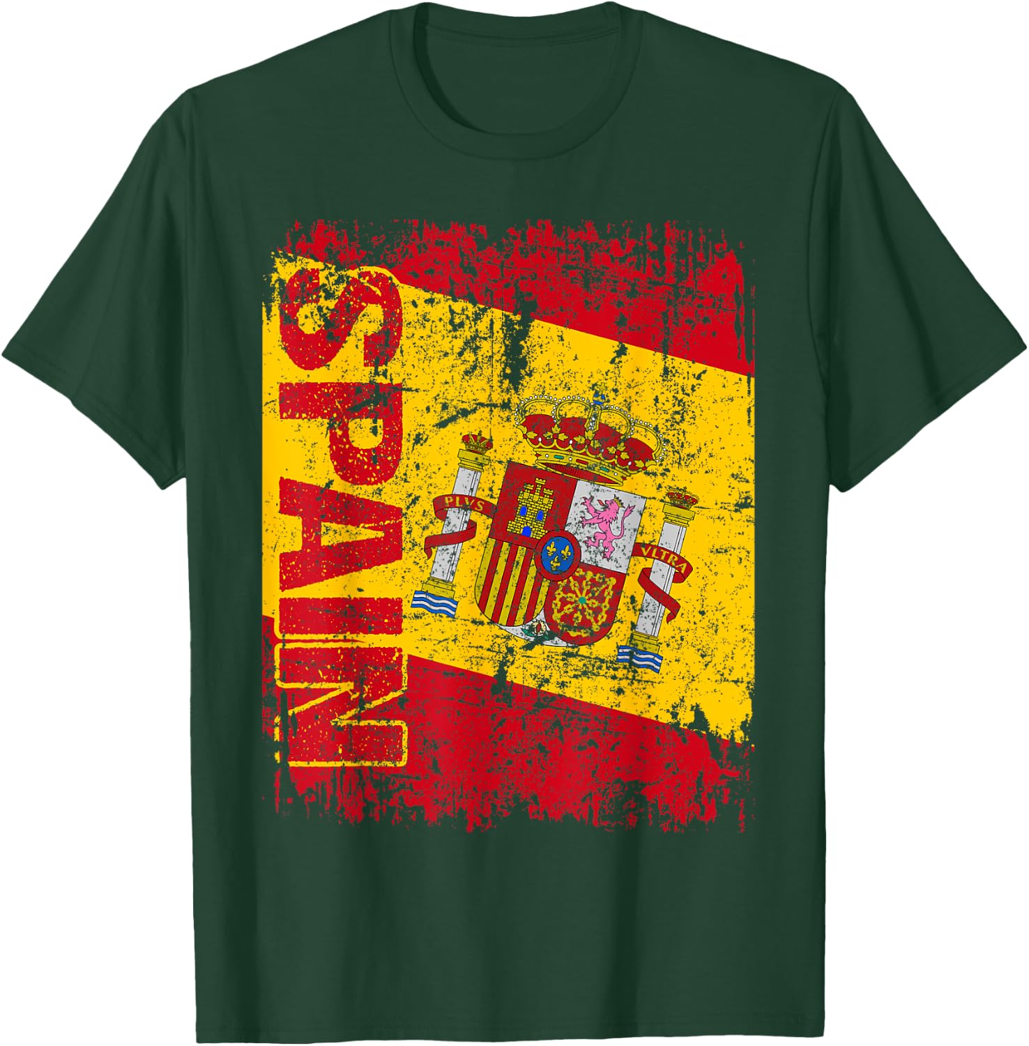 SPAIN Flag Vintage Distressed SPAIN T-Shirt - T-Shirt | Forest