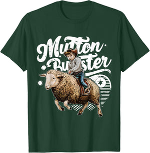 Mutton Buster Mutton Busting Sheep Riding Texas Rodeo Kids T-Shirt - T-Shirt | Forest