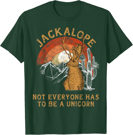 Jackrabbit Everyone Has To Be A Unicorn Rainbow Jackalope T-Shirt - T-Shirt | Forest