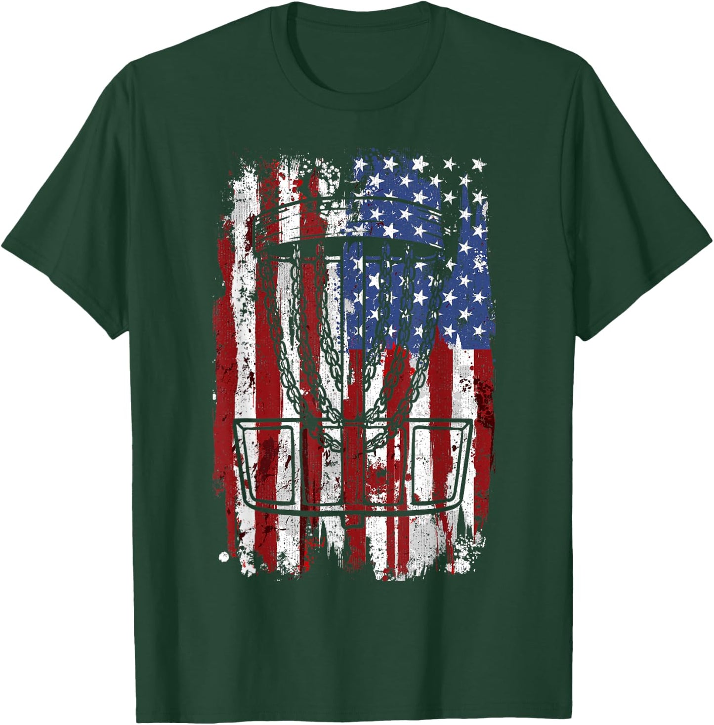 Disc golf Disc golfer player American USA T-Shirt - T-Shirt | Forest
