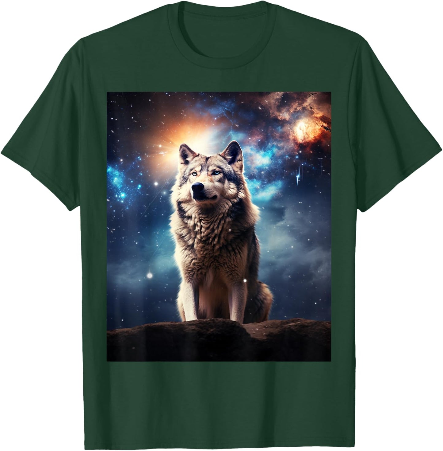 Cool Wolf Cosmic Galaxy Graphic Art Novelty Stuff T-Shirt - T-Shirt | Forest