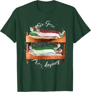 6 Six Geese A Laying, 12 Twelve Days Christmas T-Shirt - T-Shirt | Forest