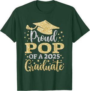Pop Senior 2025 Proud Pop Of A Class Of 2025 Graduate T-Shirt - T-Shirt | Forest