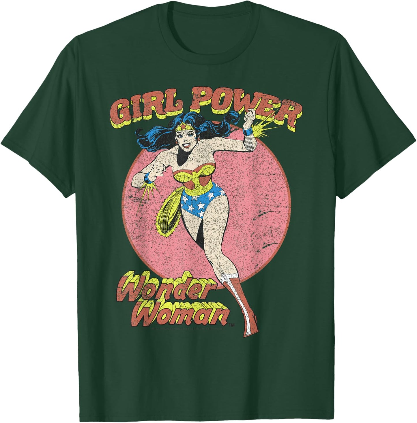 DC Comics Wonder Woman Running Girl Power Text Poster T-Shirt - T-Shirt | Forest