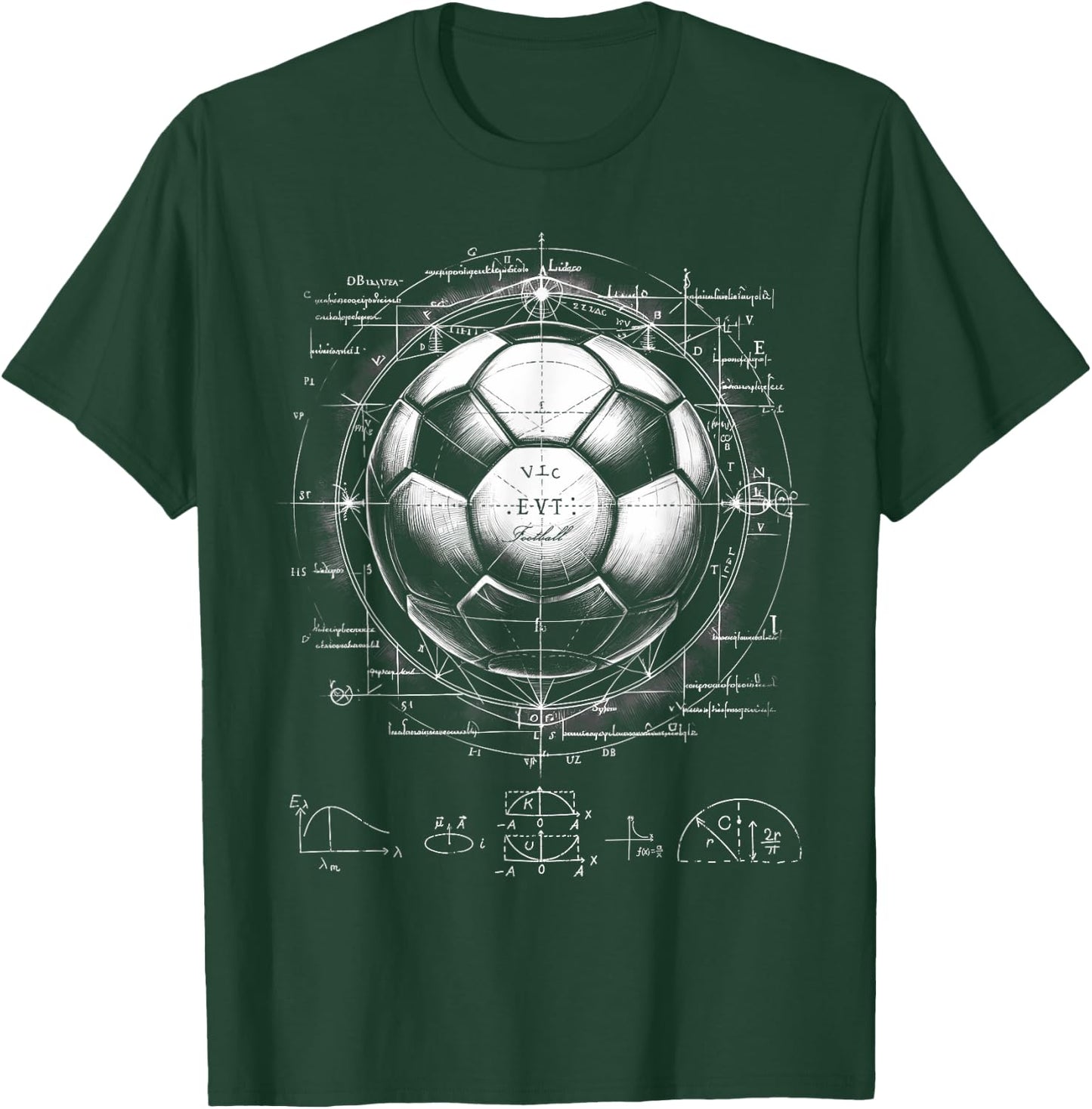 Soccer Patent Drawing Boys Girls Men Women Coach Football T-Shirt - T-Shirt | Forest