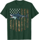 Camo American Flag Megalodon 4th Of July T-Shirt - T-Shirt | Forest