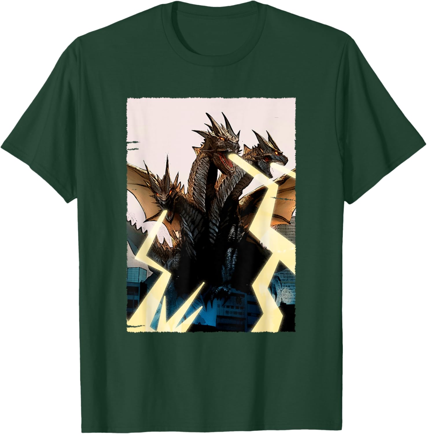 Three-Headed Dragon - Mythical Hydra Creature T-Shirt - T-Shirt | Forest