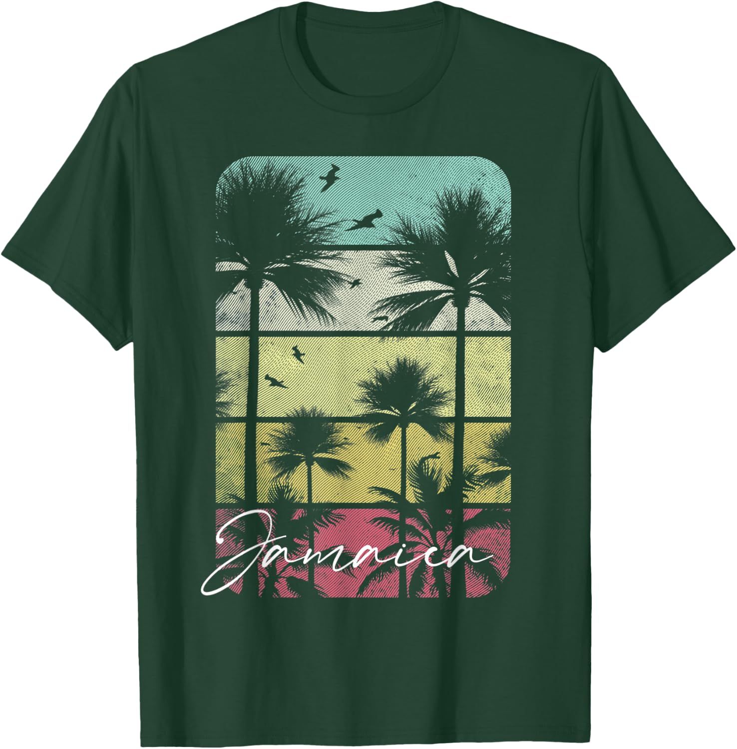 Jamaica Retro Vintage Beach Surf Surfing Cruise Sunset Women Kids T-Shirt - T-Shirt | Forest