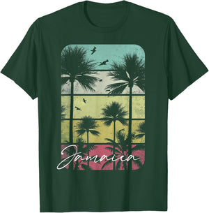 Jamaica Retro Vintage Beach Surf Surfing Cruise Sunset Women Kids T-Shirt - T-Shirt | Forest