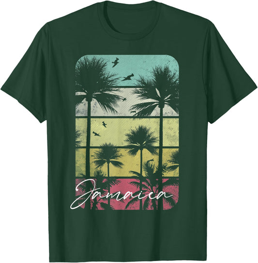 Jamaica Retro Vintage Beach Surf Surfing Cruise Sunset Women Kids T-Shirt - T-Shirt | Forest