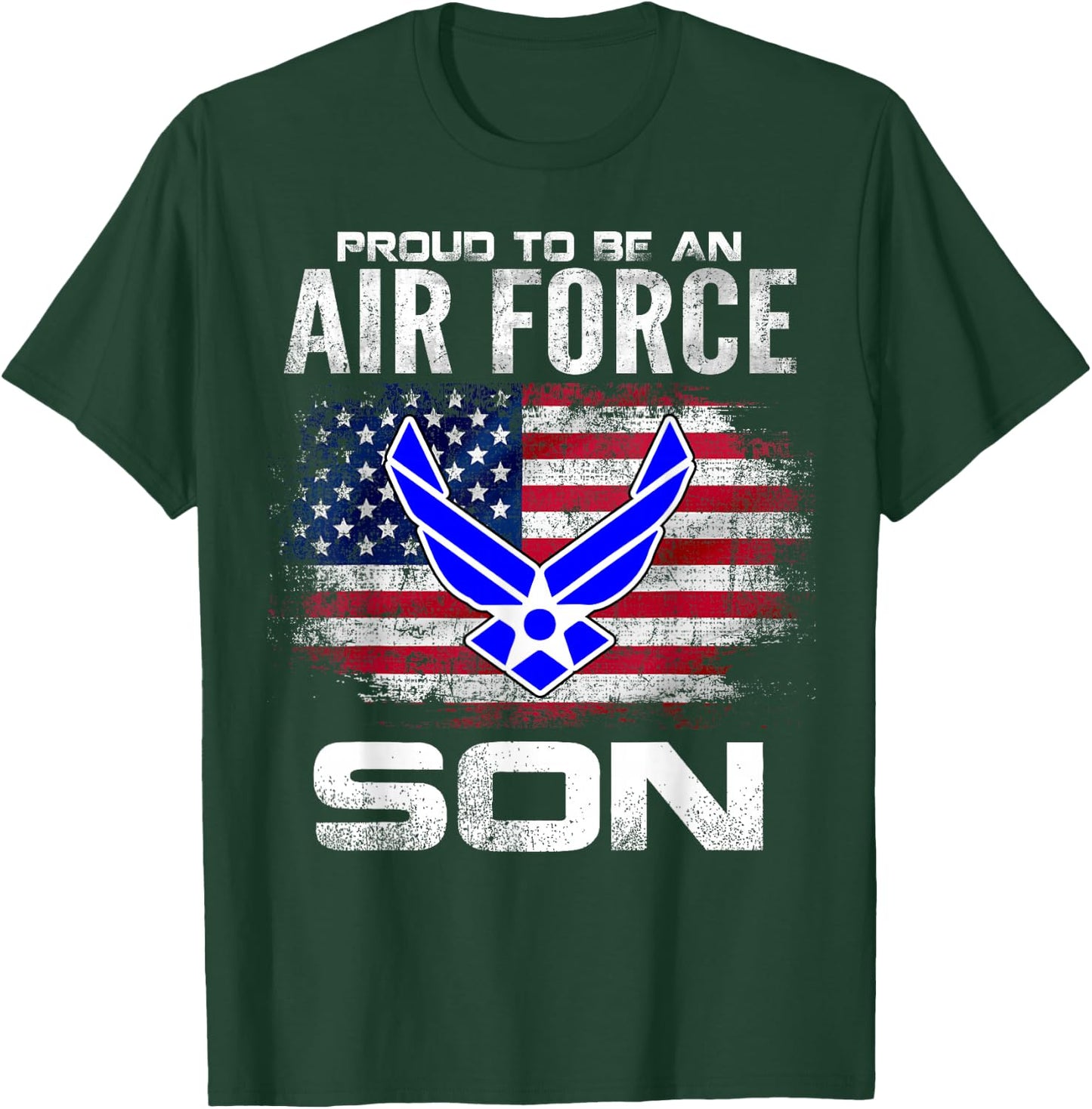 Proud To Be An Air Force Son With American Flag Gift T-Shirt - T-Shirt | Forest