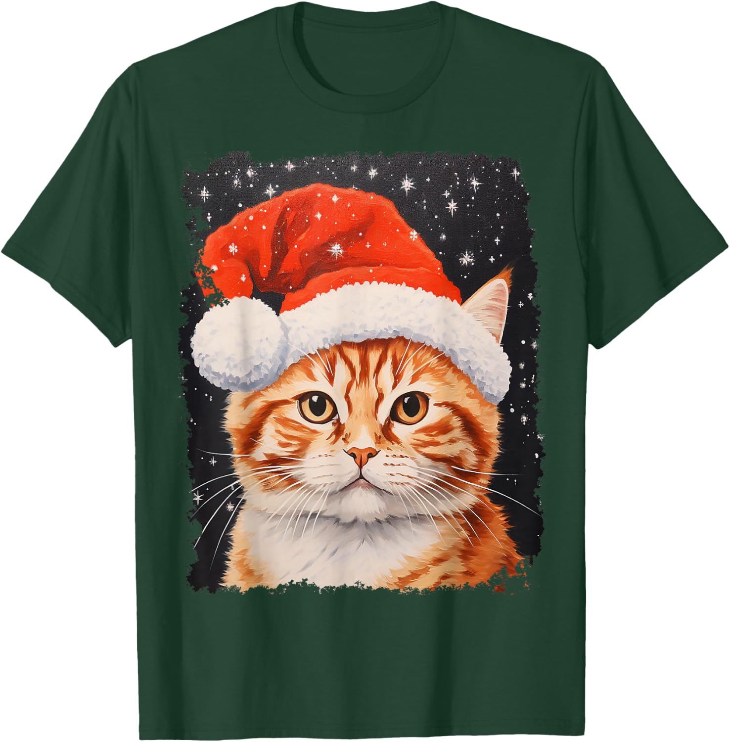 Pop Art Orange Ginger Cat Christmas T-Shirt - T-Shirt | Forest