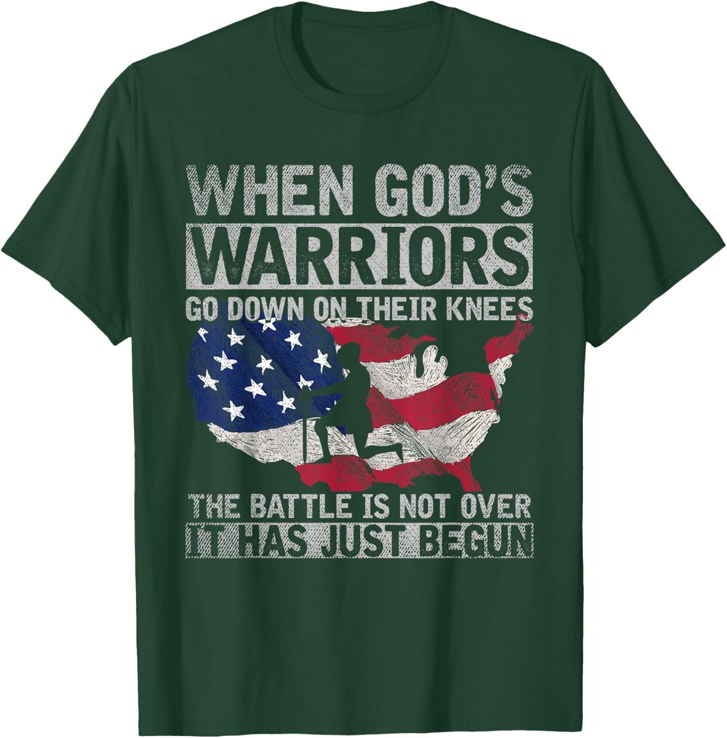 Patriotic Christian Devotee God Christianity US Flag Jesus T-Shirt - T-Shirt | Forest