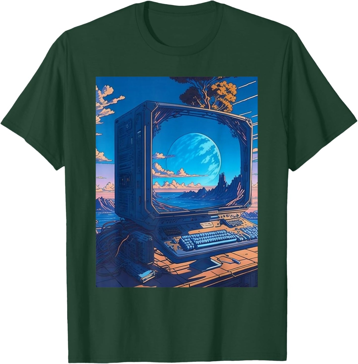 Weirdcore Dreamcore Oddcore Retro Futurism Science Fiction T-Shirt - T-Shirt | Forest