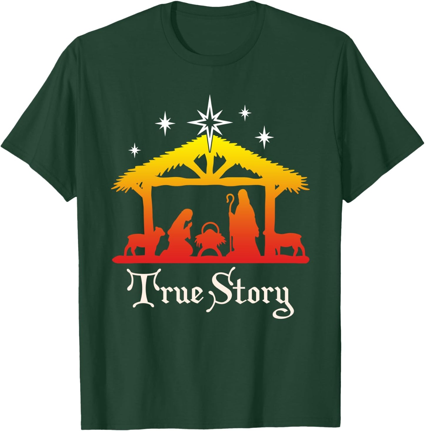 True Story Christmas Jesus Nativity gift, Christian gift T-Shirt - T-Shirt | Forest