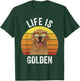 Retro Life Is Golden Shirt Golden Retriever Gifts Funny Dog T-Shirt - T-Shirt | Forest