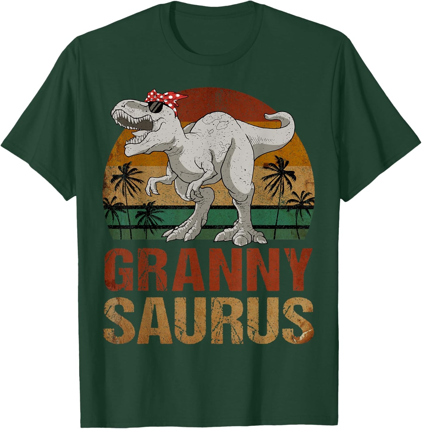 Grannysaurus T Rex Dinosaur Granny Saurus Retro Mother's Day T-Shirt - T-Shirt | Forest