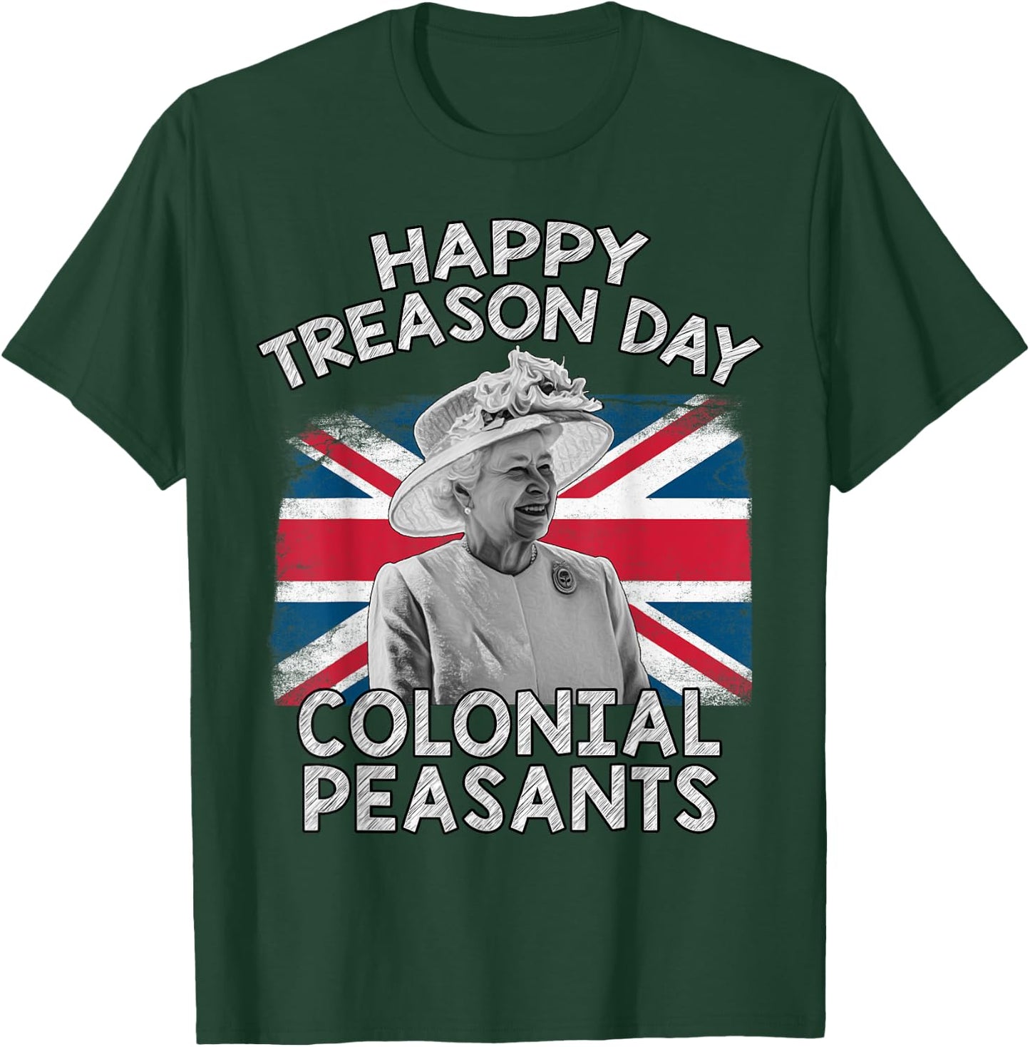 Happy Treason Day Colonial Peasants USA 4th of July UK Queen Kids Men T-Shirt - T-Shirt | Forest