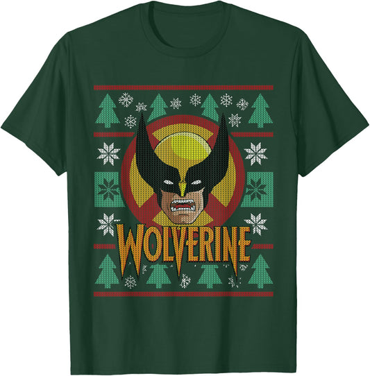 Marvel X-Men Wolverine Holiday Sweater T-Shirt - T-Shirt | Forest