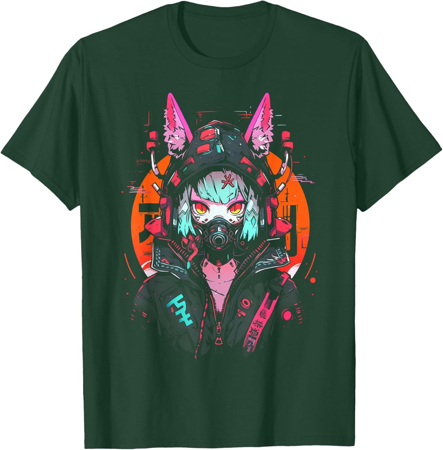 Anime Manga Cyberpunk Aesthetic Techwear Harajuku T-Shirt - T-Shirt | Forest