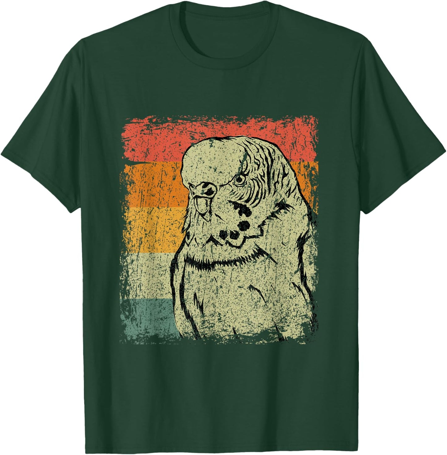 Retro Budgie Gift Vintage Budgie Bird T-Shirt - T-Shirt | Forest
