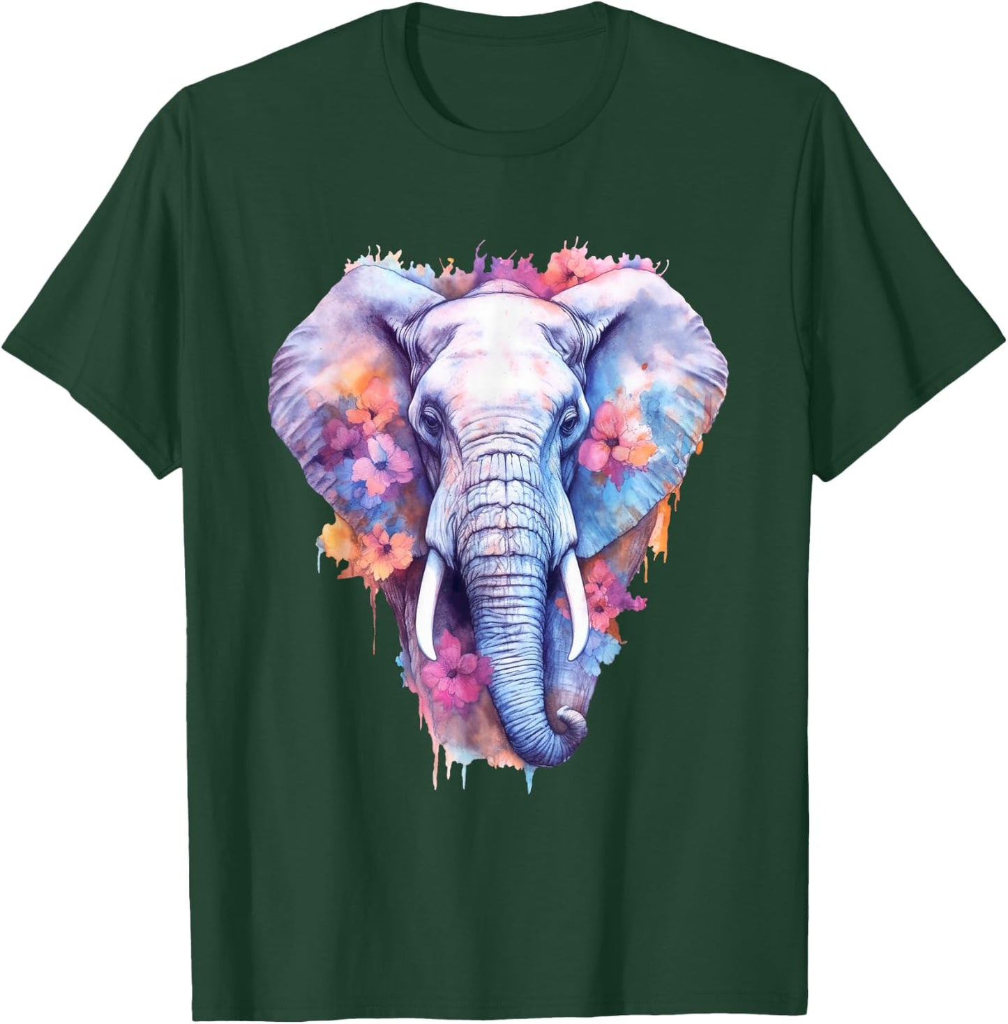 Elephant Watercolor Artwork Elephant Art Lover Men T-Shirt - T-Shirt | Forest