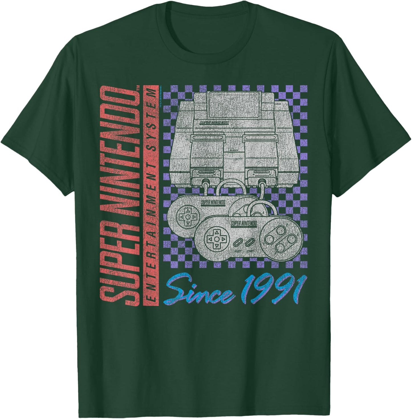 Super Nintendo Entertainment System Retro Faded 1991 Logo T-Shirt - T-Shirt | Forest