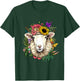 Floral Sheep Shirt Lamb Farm Animal Face Farmer Sheep Lover T-Shirt - T-Shirt | Forest