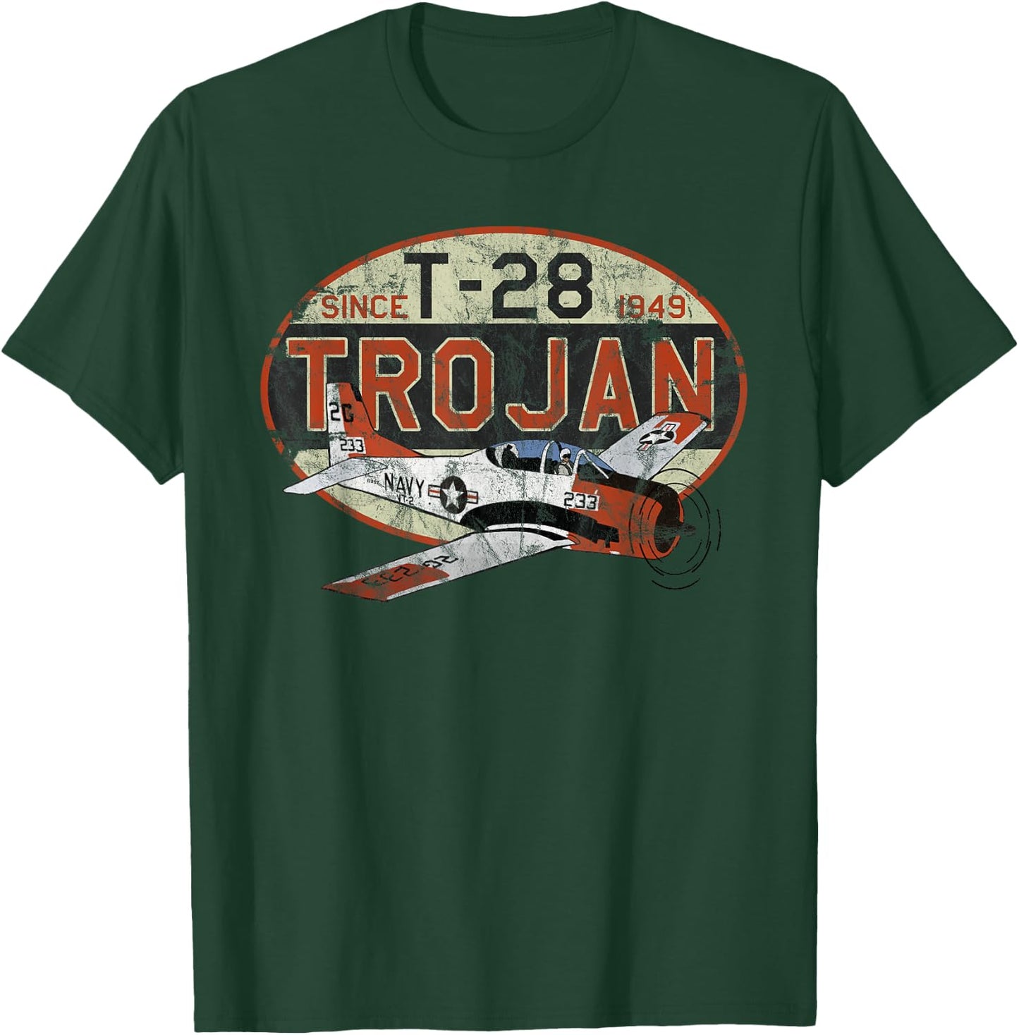 Designed For Flight T-28 Trojan 'Since 1949' Airplane Pilot Vintage Black Men's Medium T-Shirt - T-Shirt | Forest