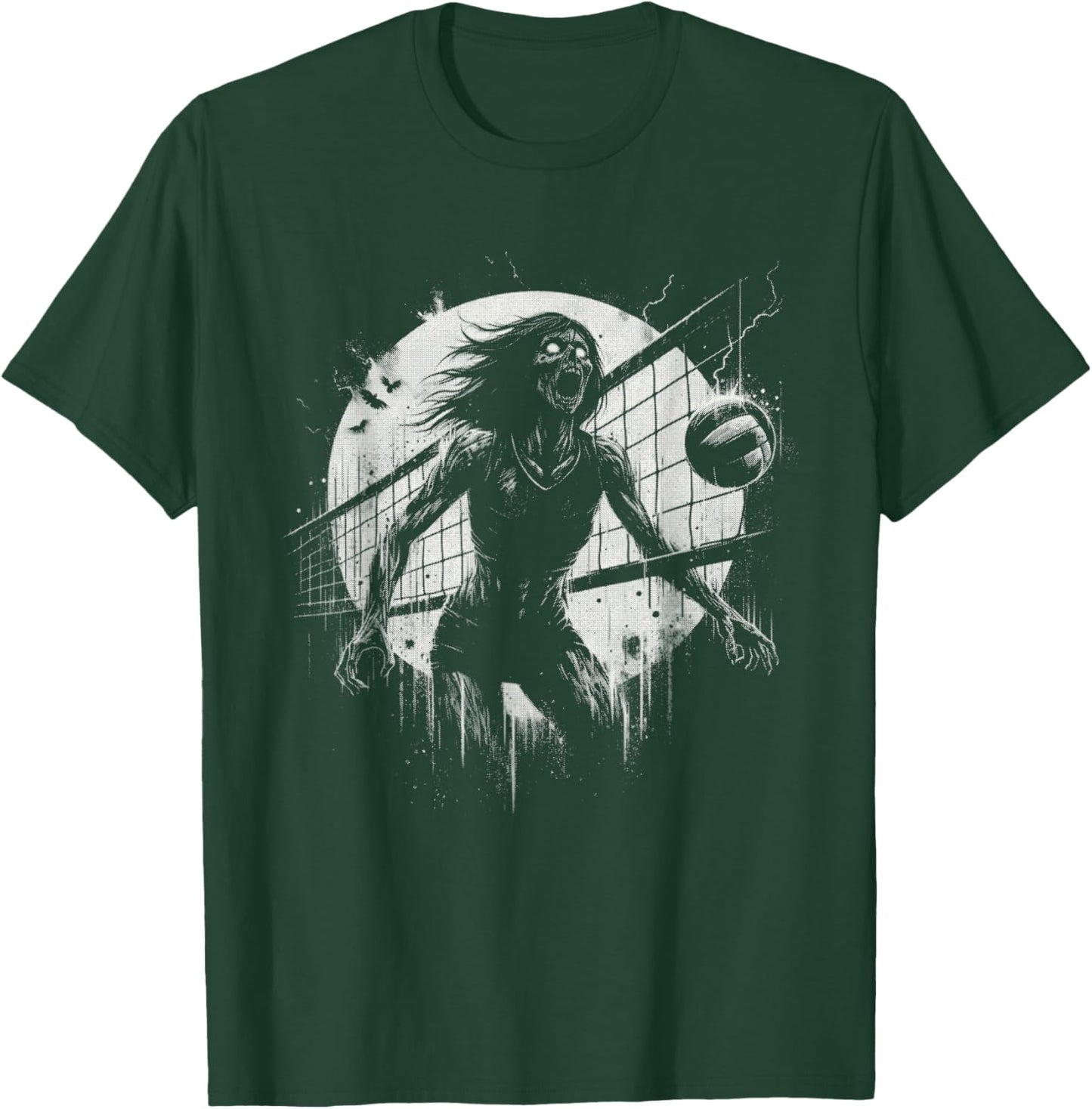 Female Zombie Volleyball - Creepy Volleyball Halloween Lover T-Shirt - T-Shirt | Forest