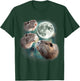Three Beavers Moon | Funny 3 Rodents Howling At Moon Parody T-Shirt - T-Shirt | Forest