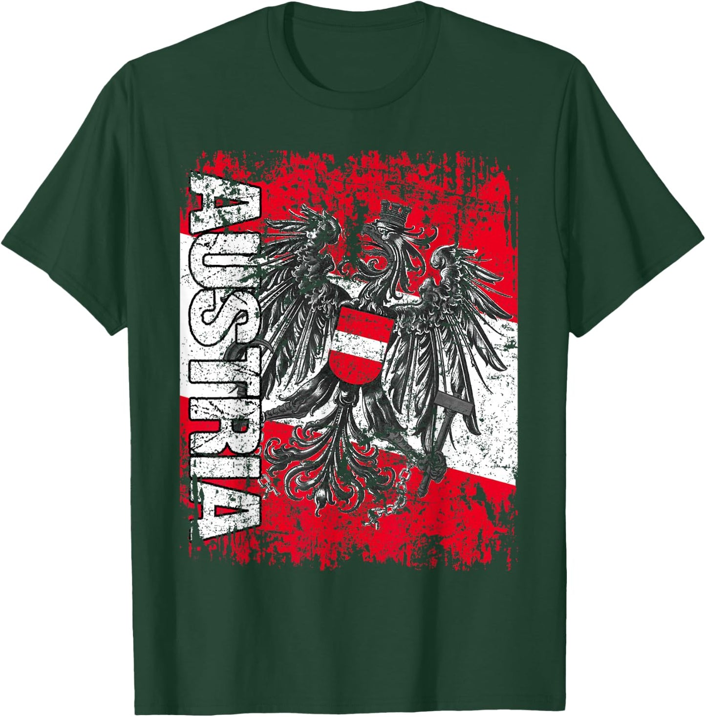 AUSTRIA Flag Vintage Distressed AUSTRIA T-Shirt - T-Shirt | Forest