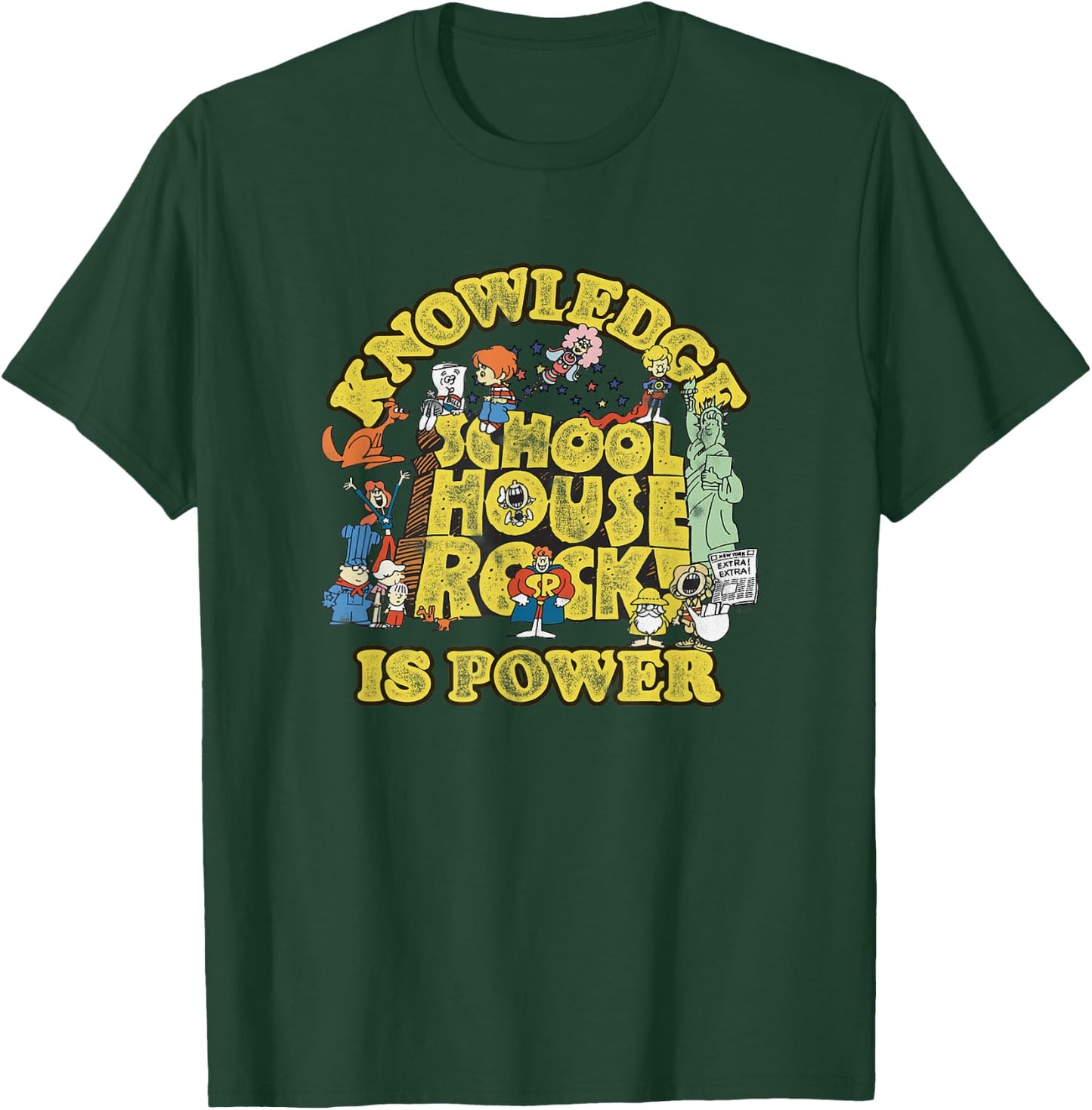Schoolhouse Rock Knowledge is Power Logo Vintage TV Show T-Shirt - T-Shirt | Forest