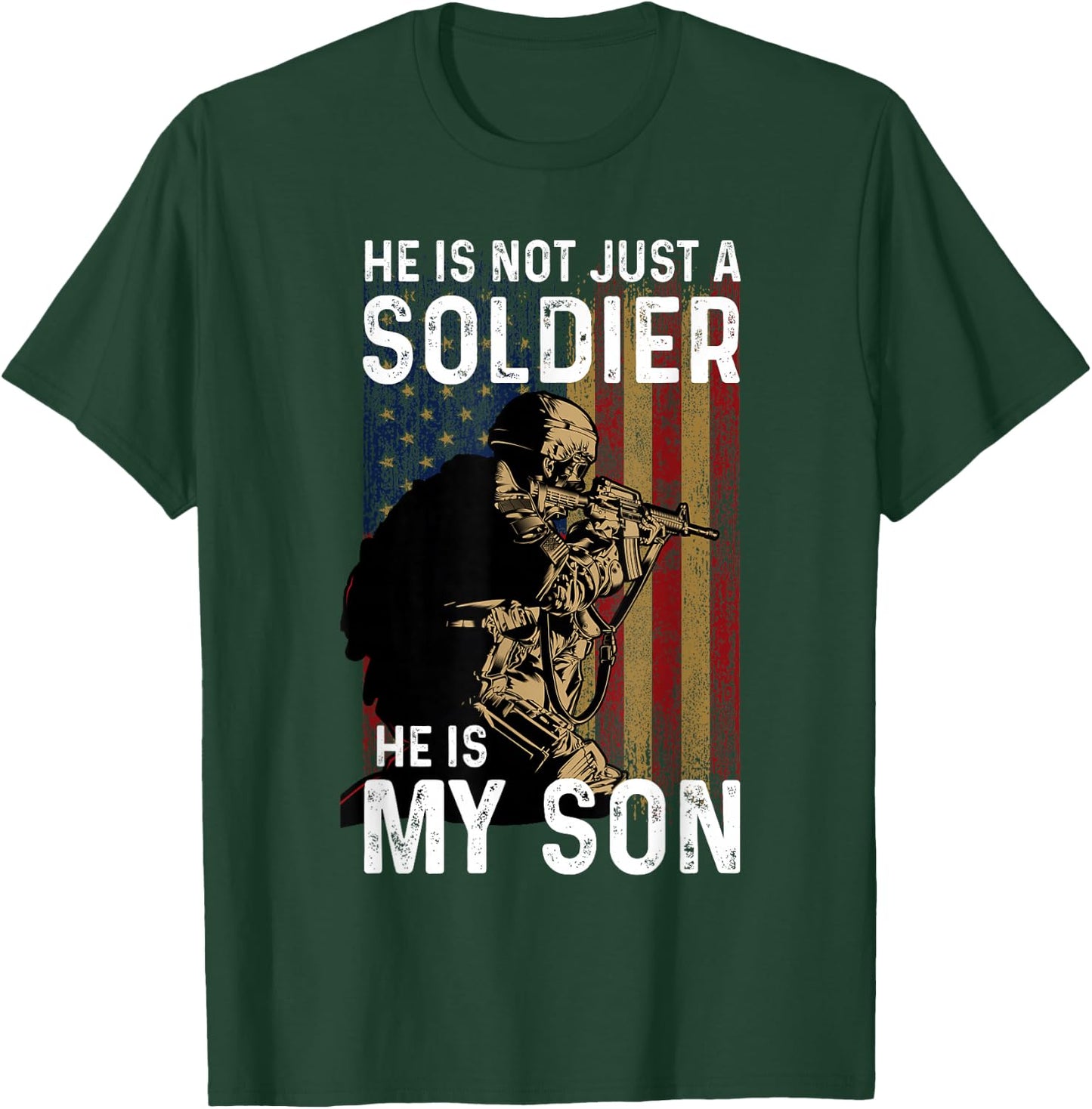 He Is Not Just A Soldier He Is My Son Shirt Military Soldier T-Shirt - T-Shirt | Forest
