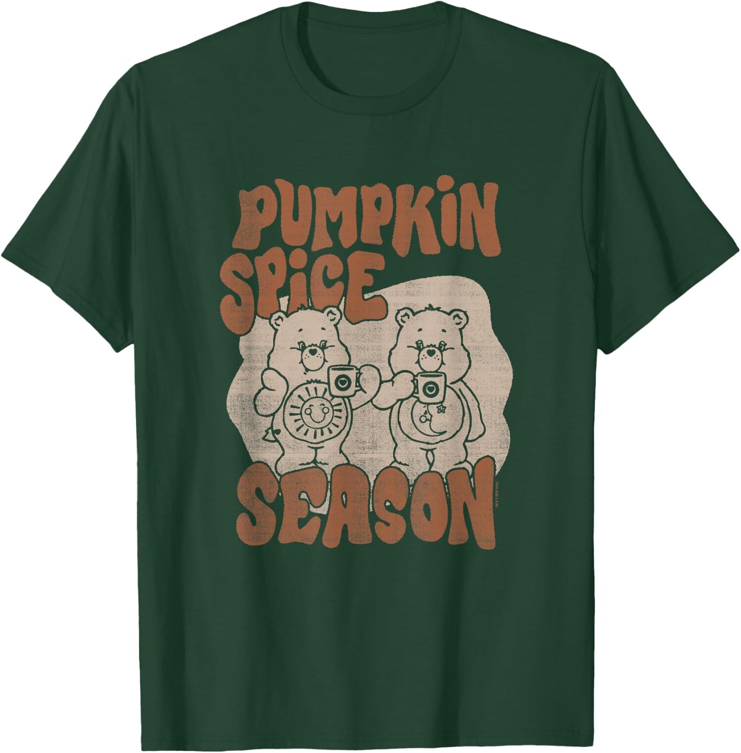 Care Bears Thanksgiving Vintage Pumpkin Spice Season Duo T-Shirt - T-Shirt | Forest