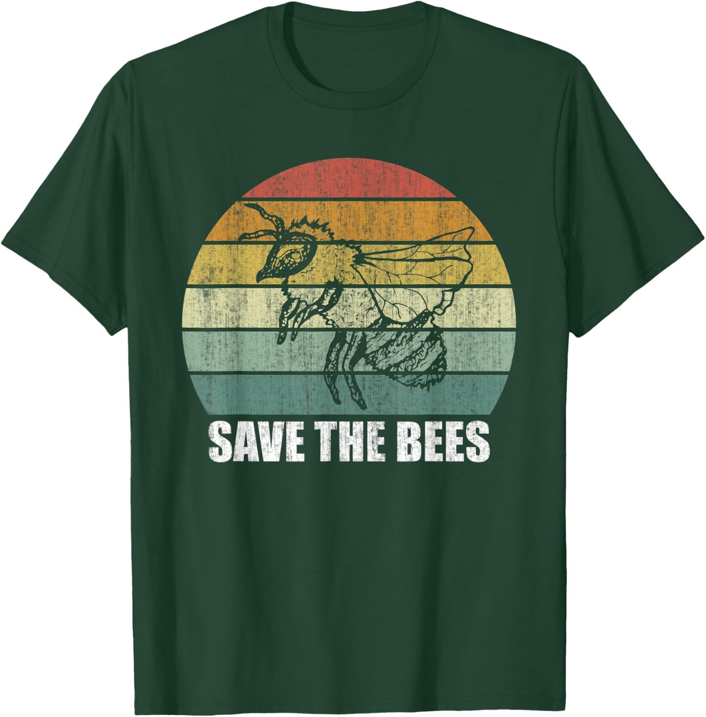 Retro Save The Bees Shirt Funny Bee Lover Gifts Bee Kind T-Shirt - T-Shirt | Forest