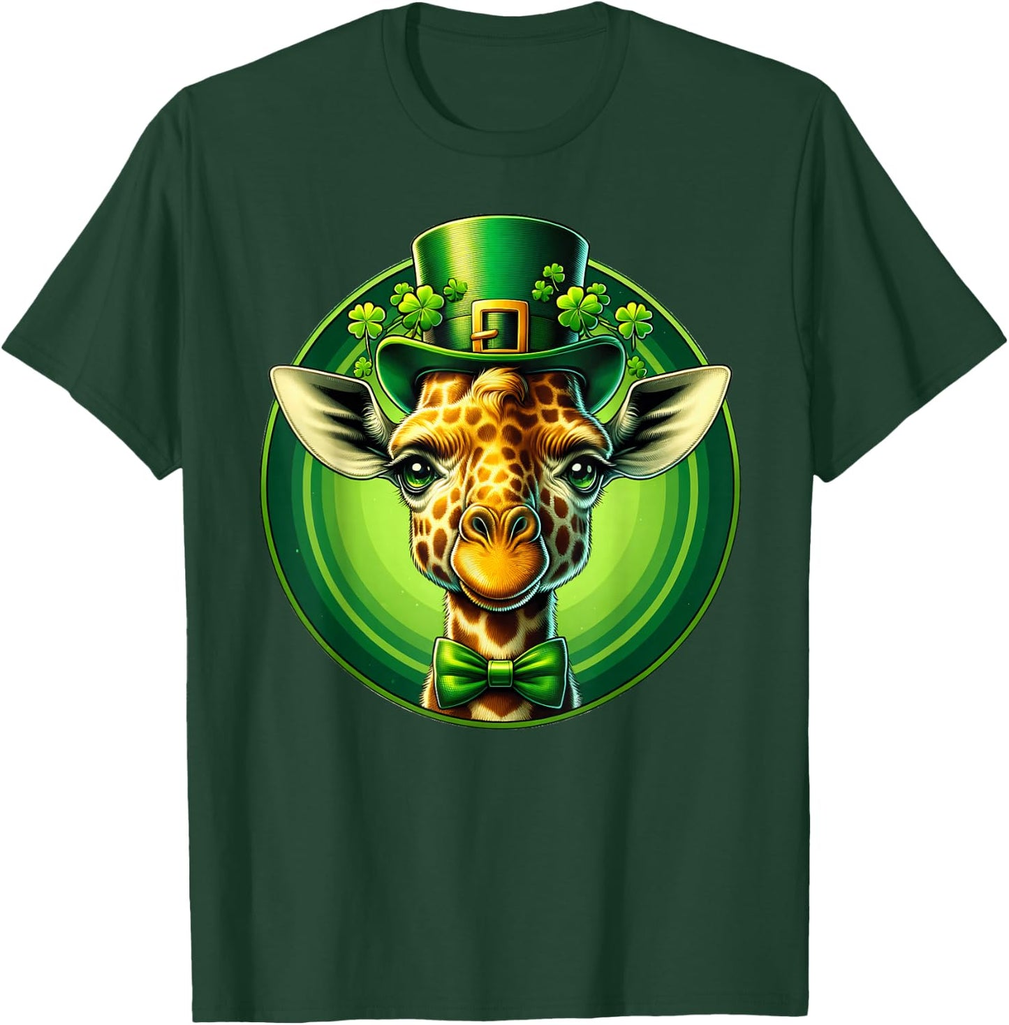 Funny Leprechaun Giraffe St Patricks Day Kids Men Women T-Shirt - T-Shirt | Forest