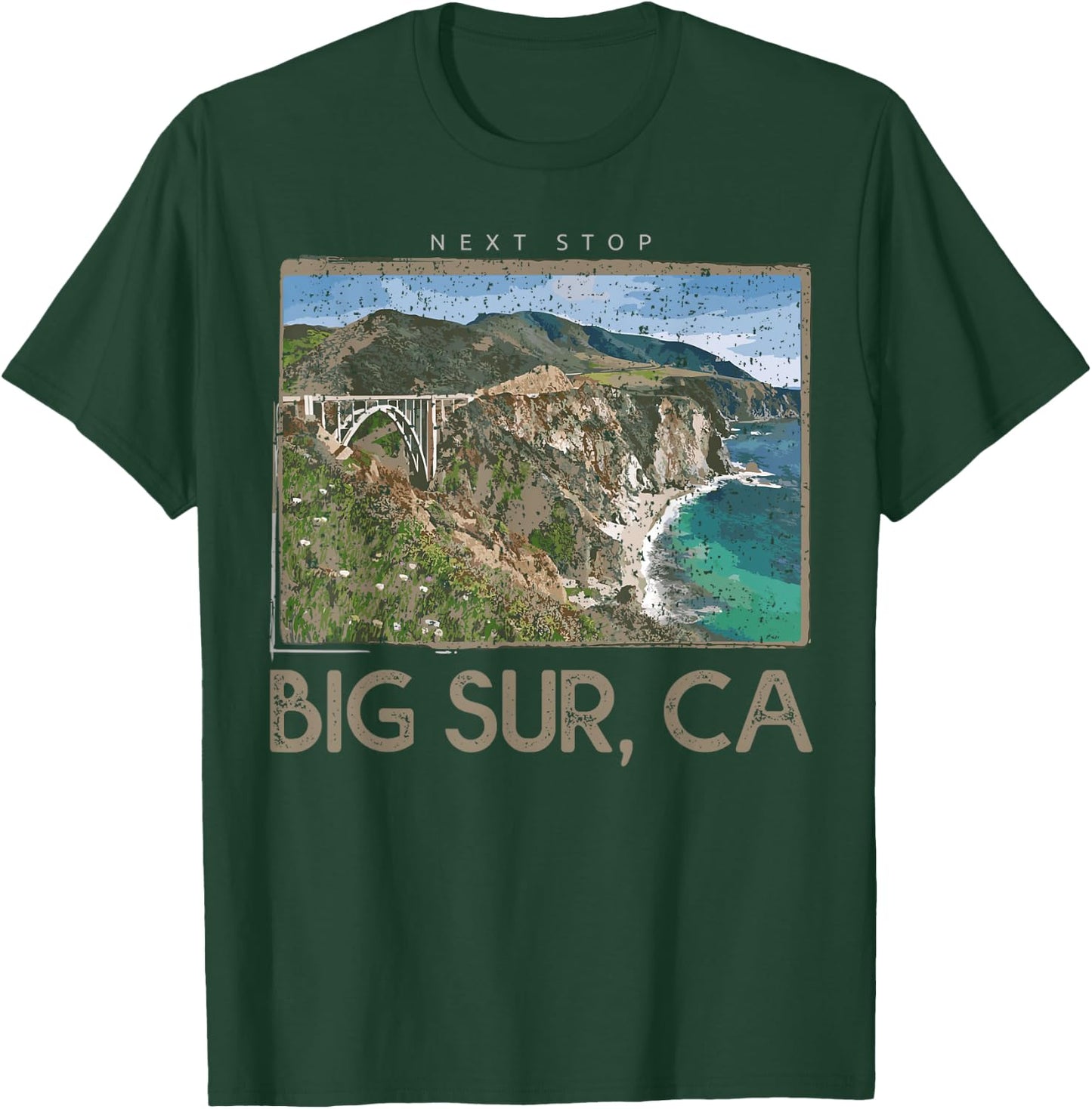 Big Sur, CA Next Stop Vintage T-Shirt - T-Shirt | Forest