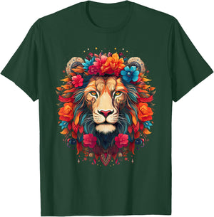 Lion colorful lions From Africa Day of the Dead T-Shirt - T-Shirt | Forest