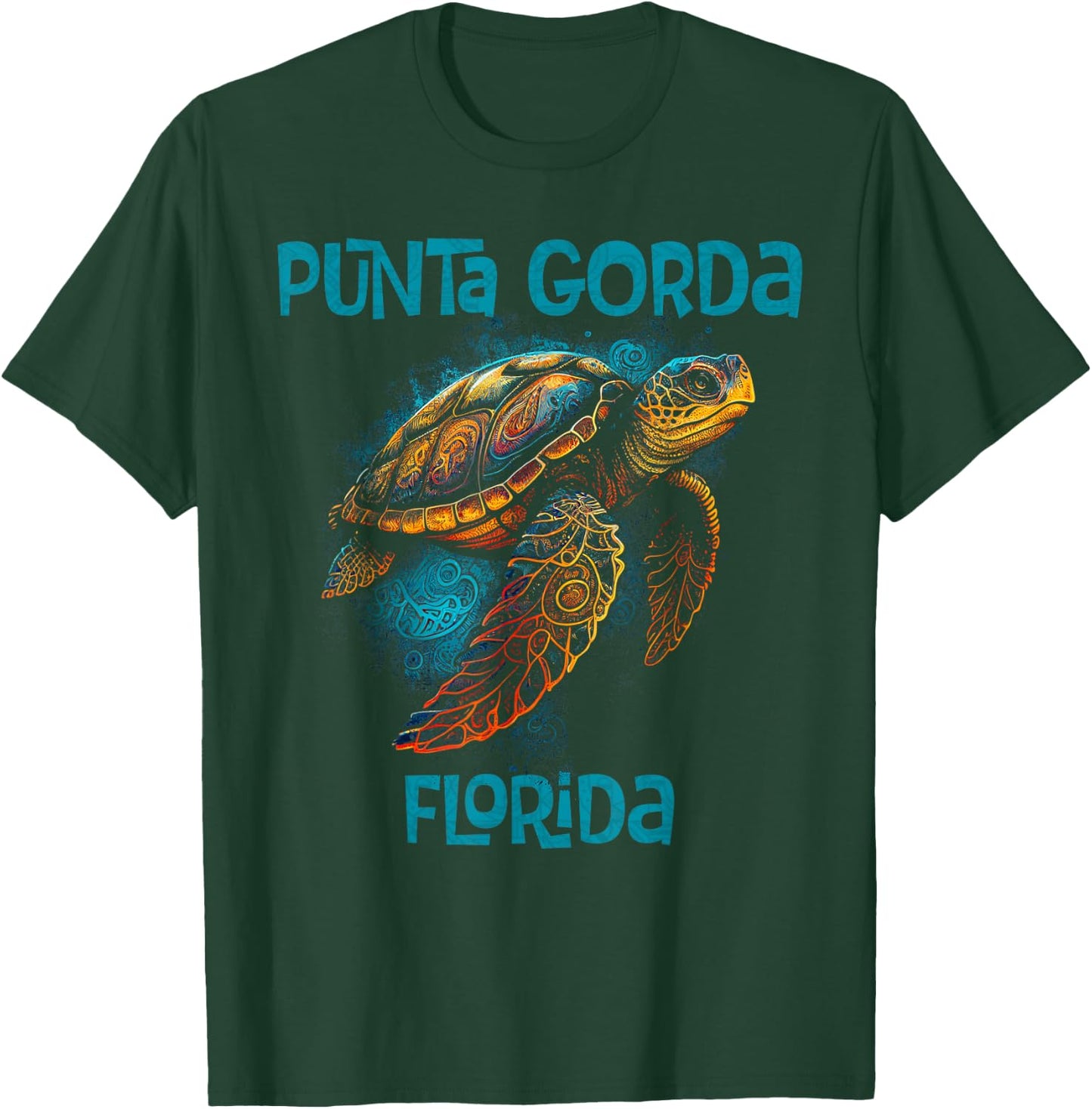 Punta Gorda Florida FL Retro Vintage Beach Sea Turtle T-Shirt - T-Shirt | Forest
