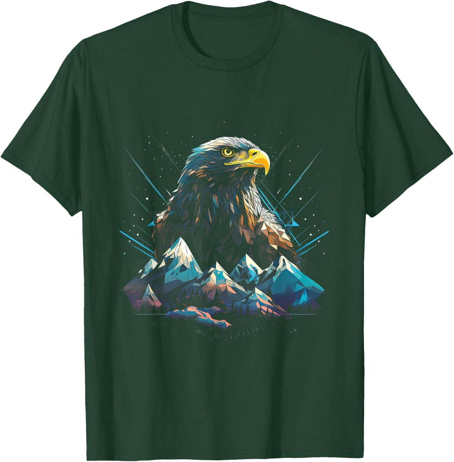 Bald eagle Bird Nature Usa Lightning T-Shirt - T-Shirt | Forest