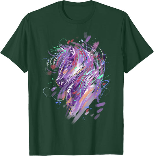 Horse Shirt Women Girls Horseback Riding Horse Lover T-Shirt - T-Shirt | Forest
