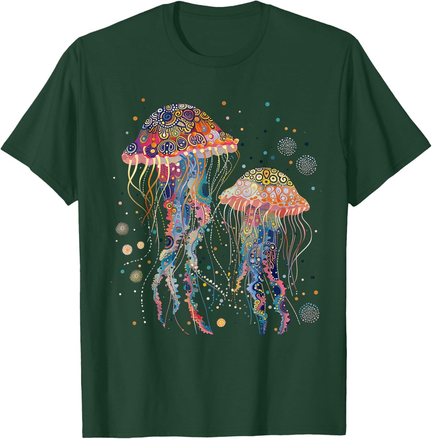 Jellyfish Colorful Flower Patterns Scuba Diving Diver Ocean T-Shirt - T-Shirt | Forest