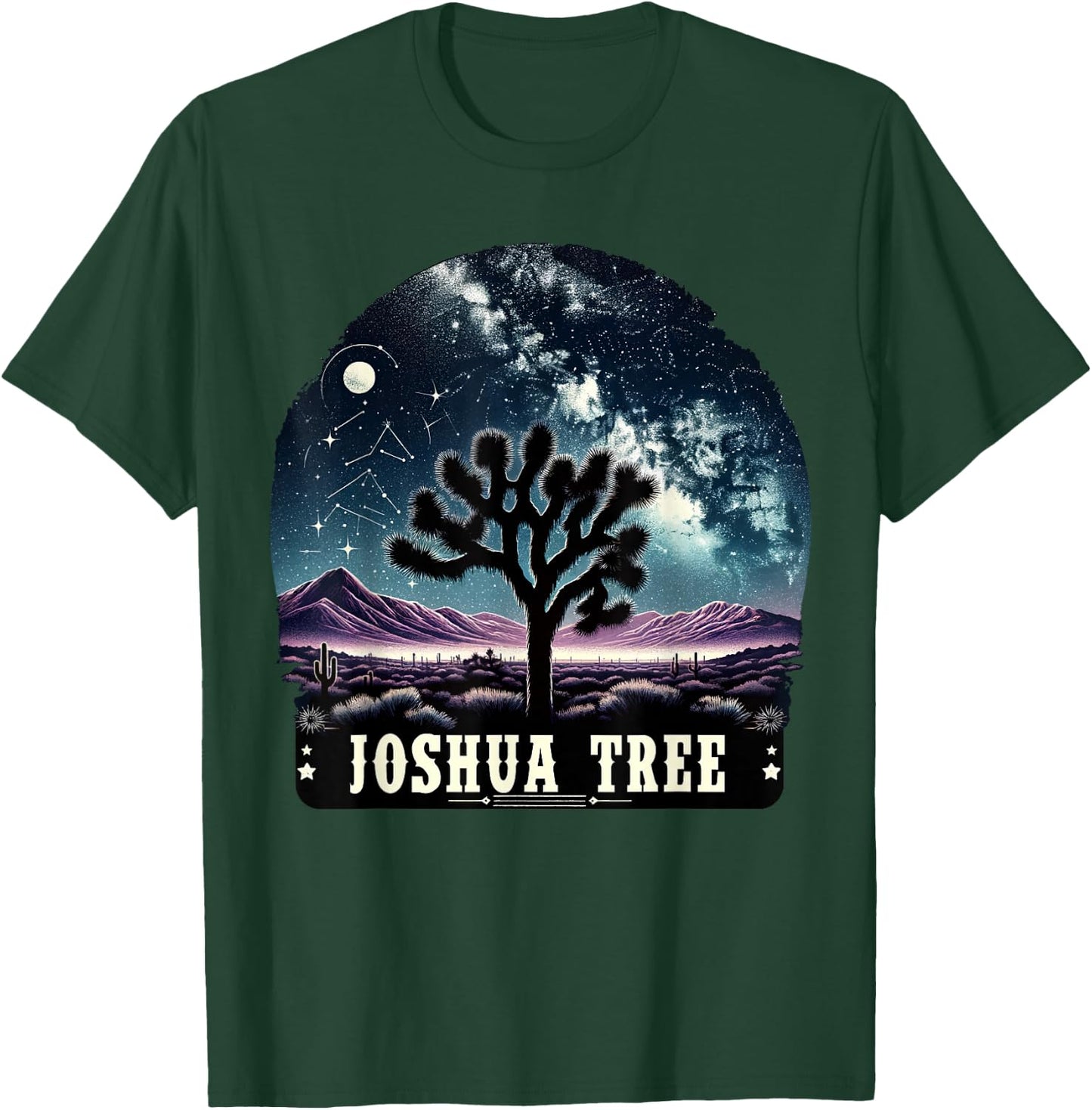 Joshua Tree National Park Night Scene Hiking Camping Outdoor T-Shirt - T-Shirt | Forest