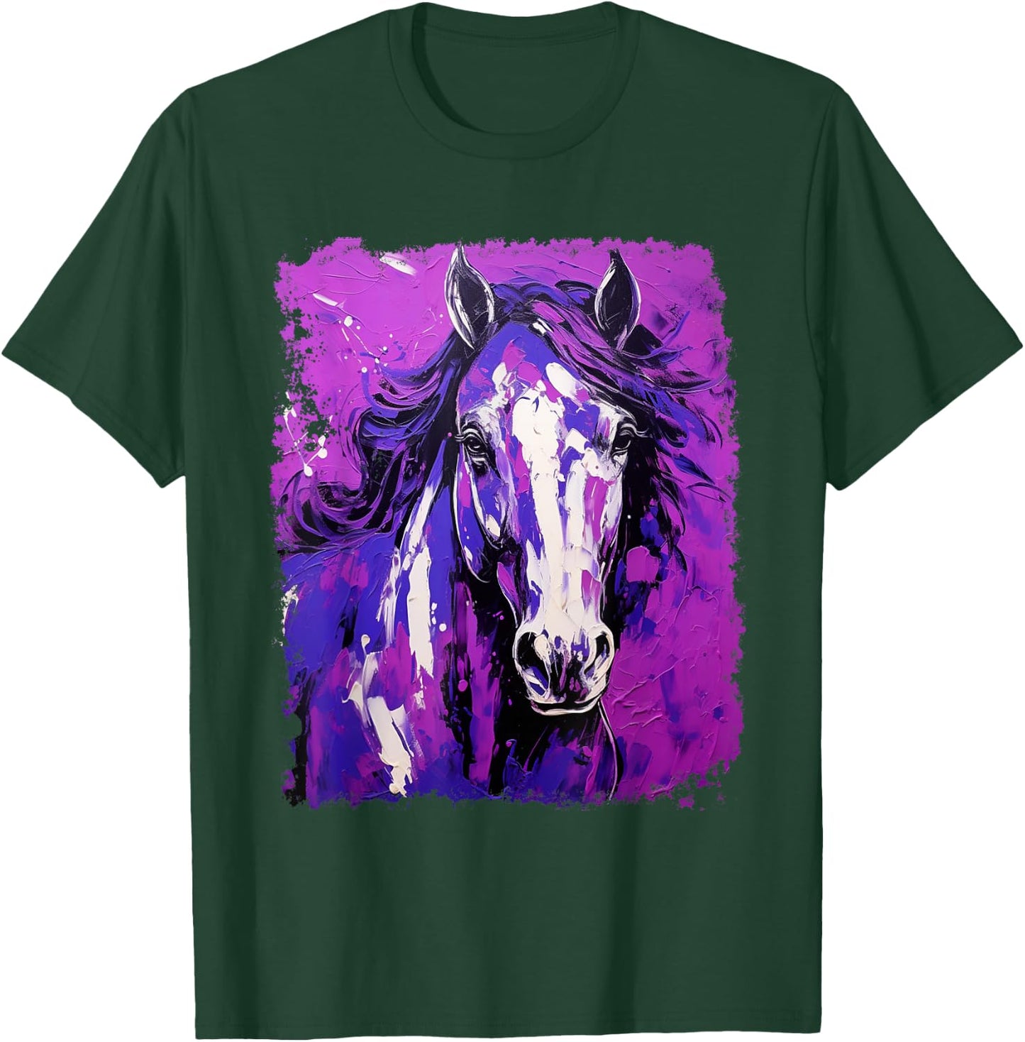 Farm Animal Purple Horse T-Shirt - T-Shirt | Forest